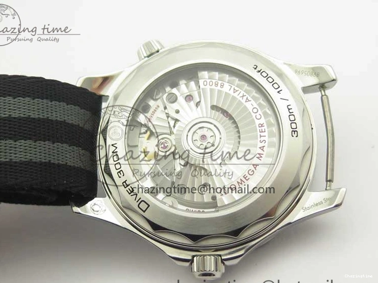 0107 2018 Seamaster Diver 300M VSF Best Edition Black Ceramic Dial on Black Gray Nato Strap A Unique 8057